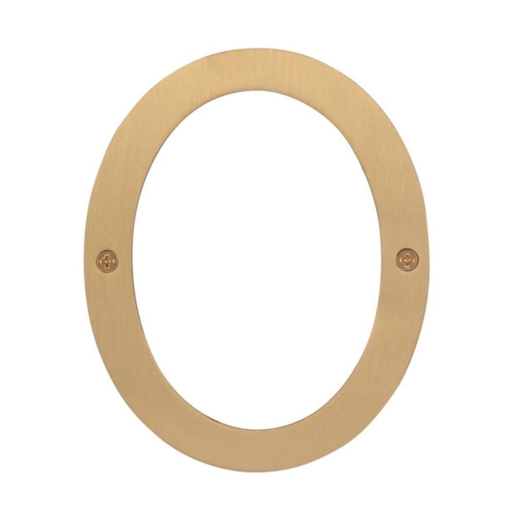 Sure-Loc Hardware HNSS6-0 SB Stainless Steel 6" House Number 0 in Satin Brass